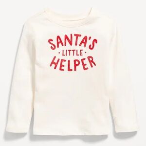 GAP Old Navy Toddler Merry Christmas Holiday Shirt 2T NWT Santa’s Little Helper